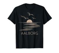 Aalborg Danimarca Beach City Travel Anchor Waves Maglietta