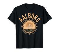 Aalborg Danimarca Beach City Travel Anchor Waves Maglietta