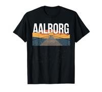 Aalborg Danimarca Beach City Travel Anchor Waves Maglietta