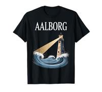 Aalborg Danimarca Beach City Travel Anchor Waves Maglietta