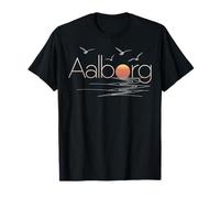 Aalborg Danimarca Beach City Travel Anchor Waves Maglietta