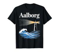 Aalborg Danimarca Beach City Travel Anchor Waves Maglietta