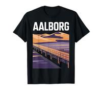 Aalborg Danimarca Beach City Travel Anchor Waves Maglietta