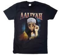Aaliyah T Shirt Trippy Logo Nuovo Ufficiale Uomo Nero Size M