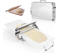 aallwwsso Sfogliatrice per Pasta Pieghevole Commerciale - Sfogliatrice Manuale in Acciaio Inox per Croissant, Pasta e Fondente, Spessore Regolabile da 0 a 25 mm Home