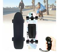 aallwwsso Skateboard Elettrico con Telecomando, Longboard Elettrico per Adulti E Ragazzi,Motore Singolo/Doppio,velocità Massima 24/45 Km/H,4 modalità di velocità, Longboard all-Terrain Singledrive-B