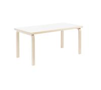Aalto 80A Tavolo Rettangolare H74 cm Betulla/Bianco