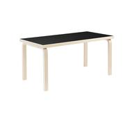 Aalto 80A Tavolo Rettangolare H74 cm Betulla/Nero