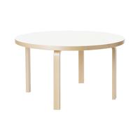 Aalto 90A Tavolo Rotondo 60 cm Betulla/ Laminato Bianco