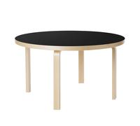Aalto 90A Tavolo Rotondo 60 cm Betulla/ Linoleum Nero