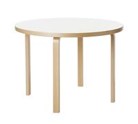 Aalto 90A Tavolo Rotondo Betulla/ Laminato Bianco