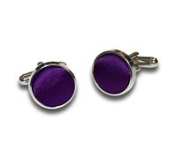 AAMERA Cufflinks for Men, Silver Tone Cuff Link Set for Weddings, Formal Dinners and Business Events, Round Shape with Bullet Back Toggle Closure, For All Cufflink Compatible Shirt