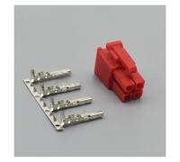 AANAN 10-50 Set connettore Passo 4,2 mm 4 Pin Maschio Femmina Scheda Grafica Fit for Computer ATX 5557 5559 Presa Nera Trasparente con perni(Female Red Set,20Sets)