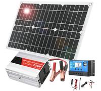 AANNAA Kit Inverter Solare off-Grid da 300 W con regolatore di Carica da 30 A, Doppie Porte e Display LED for Camper, casa e capannone