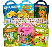 Aannanl 6 Pezzi Libri Stickers Bambini Attacca Stacca,Giochi da Viaggio | 300+ R