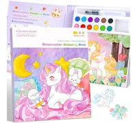 Aannanl Libro da Colorare con Acqua,Magico Acquerelli per Bambini,Album Libri da Colorare per Bambini 3-4-5-6 anni,Regalo Compleanno Bimba Femmina Maschio (Viola)