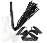 Aaobor Set di fruste da Equitazione multifunzionali in Pelle Nera a 2 Pezzi, appositamente progettate per l'insegnamento dell'equitazione, Leggere, Portatili, robuste e Resistenti