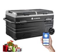 AAOBOSI Frigo Portatile 115 L, Frigo Per Auto Doppia Zona, Frigorifero da Viaggio con WiFi, -20 ℃ a 20 ℃, 12/24 V DC e 100/240 V AC,Per Auto, Camion, Camper, Barca e Presa Di Corrente