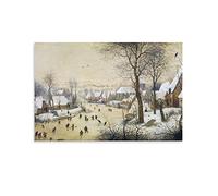 AAOTE Poster artistico da parete con paesaggio invernale con pattinatori, di Pieter Bruegel The Elder, stampa artistica da parete, su tela, per la stanza, 30 x 45 cm