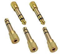 AAOTOKK 1/4 a 3,5 mm Adattatore Per Cuffie, 6,35 mm (1/4 pollice) Convertitore Audio Stereo Maschio a 3,5 mm (1/8 pollice) Femmina per Amplificatori Chitarra Dispositivi Home Theater(5 Pezzi)