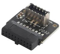 AAOTOKK 1-Pezzi USB 19 Pin a USB 3.1 Tipo-E a 90 Gradi Angolo Retto Verso il Basso Tipo E USB 3.1 Femmina a 19 Pin USB 3.0 Femmina Adattatore di Espansione della Scheda Madre del Computer(19 Aghi/Giù)