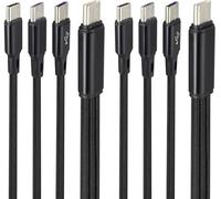 AAOTOKK 2-Pezzi/4Piede 3 in 1 cavo Splitter USB C 2.0 Maschio a Doppio Tipo C Maschio+Micro Ricarica 2A Veloce,Compatibile con la Maggior (Type C to Dual Type c+Micro, 2Packs/Black)