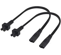 AAOTOKK(2-Pezzi) IEC 320 Cavo Adattatore CA C8 a C5,7.5A 125V Figura 8 Maschio a Mickey Mouse cavo Convertitore di Alimentazione CA Femmina a 3Poli,Per TV,PC,monitor,Proiettore(33CM/1Piede)(C5 a C8)