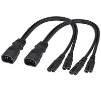 AAOTOKK(2-Pezzi) IEC320 C14 a Doppio Splitter C7 Y Adattatore di Alimentazione CA,10A 125V IEC 3Poli Maschio a 2x2 poli Femmina Figura 8 spina,per LED TV e altri Convertitori(0.3m/1Pied)(C14 a 2xC7)