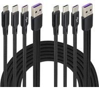 AAOTOKK 2Pezzi/4Piede 3 in 1 USB 2.0 Cavo Splitter USB A 2.0 Maschio a Doppio Maschio Tipo C+Micro Velocità di Ricarica 2A,Adatto per Maggior parte dei Dispositivi Mobili e Tablet(Nero/2Tipo C+1Micro)