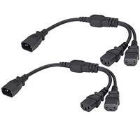AAOTOKK(2Pezzi)C13Y Splitter Plug a C14 Adattatore Cavo di Estensione per LED HDTV Display e Scanner Dual IEC 320 C14 a IEC 320 C13 Cavo di Uscita di Alimentazione Computer(0,4m/1.3Piede)(C14 a2xC13)