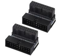 AAOTOKK 2Pezzi di Adattatori di Espansione Maschio e Femmina USB 3.0 ad Angolo Retto a 20Pin,Connettori interni per Scheda Madre Desktop USB 3.0 ad Angolo retto a 90 Gradi.(Giù/Nero-20Pin)