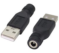 AAOTOKK (2Pezzi USB a DC 4.0 ×1,7 mm Connettore di alimentazione jack da USB 2.0 A rivoluzione DC 4.0×1.7mmAdattatore del cavo del caricatore 5V DC o dispositivo di ricarica USB (M/F4.0×1.7)