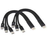 AAOTOKK 2Pollici/20Cm corto 2.0 USB C Multi cavo di Ricarica 5V 3 in 1 USB C Maschio a Tipo 3 C Maschio cavo Ricarica Veloce Compatibile con Dispositivi di Ricarica Mobile/Android USB C(Nero/3Tipo C)