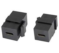 AAOTOKK 3.1 USB C Keystone Jack Adattatore per Chiave di Volta Tipo-C USB 3.1 Femmina a Femmina Inserto Keystone Adattatore per Accoppiatore per Pannello di Uscita Piastra a Muro(Nero/2 Pezzi)