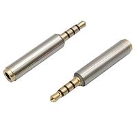 AAOTOKK 3,5 mm Cuffie Adattatore 4 Poli 3,5 mm da Maschio a Femmina Convertitore Audio Stereo Conchiglia in Metallo per Auricolare, Auricolare Audio, Microfono (2 Pezzi-3.5mm M/F)