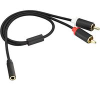 AAOTOKK 3,5 mm Femmina a 2 RCA Maschio Audio Stereo Adattatore Cavo Splitter AUX RCA Y in Nylon Intrecciato per Smartphone,MP3,Tablet,Altoparlanti,HDT (0,4M/1,3Piedi-Nero)