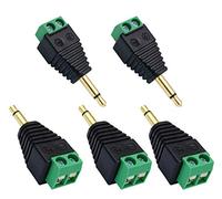 AAOTOKK 3,5 mm Terminale a vite Placcato in oro 3,5 mm (1/8 ") TS Mono Maschio a 2 pin Femmina Terminale a vite AUX Cuffie Balun Adattatore Nessun convertitore di saldatura (5 confezione/maschio)