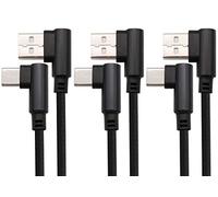 AAOTOKK 3Pollici 90 Gradi Angolo Retto da USB 2.0 a Type C da 2,4 Maschio Ricarica Rapida in Treccia di Nylon Per Android, Samsung,Galaxy Active/Note 9,Google Pixel 2/3 XL(Nero/3-Pezzi)