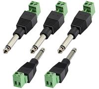 AAOTOKK 6,35 mm vite morsettiera Connettore 6,35 mm (1/4") TS Mono Maschio a 2 Pin/Vie Femmina Bullone Terminali a Vite Connettore AUX Audio Microfono/Cavo per Altoparlanti Convertitore (5 Pezzi)