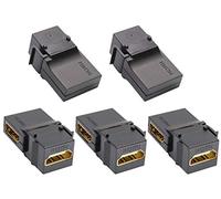 AAOTOKK 90 Gradi 4K HDMI Accoppiatore Adattatore Angolo Eetto HDMI Femmina a Femmina Adattatore Accoppiatore 3D 4K 60HZ per l'installazione a scatto pannello delle prese parete(Nero/5 Pezzi)