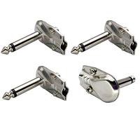 AAOTOKK 90 Gradi 6.35Mm Adattatore,Placcato In Oro ad Angolo Retto 6.35mm 1/4 Pollici TS Mono Maschio Piatto Tipo Pancake Connettori Per Altoparlante, Cavo Patch, Chitarra.(4 Pezzi/2 Poli)