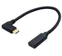 AAOTOKK 90 Gradi ad Angolo Destro Sinistro Usb 3.1 Type C Maschio a Femmina Cavo Prolunga,Supporto per Cavo Dati,Audio,Video,Ricarica Per Samsung Galaxy S8,Dispositivi Di Tipo C(20Cm,M/F)