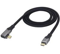 AAOTOKK 90 Gradi Angolo Retto 240W Cavo di Ricarica Rapida,USB C a USB C Maschio Mylon Tessuto 80Gbps Cavo di Trasferimento Dati,Compatibile con USB5,per Monitor,Dell,Laptop.(1 M/3,2 Piedi)