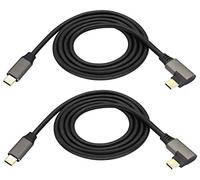 AAOTOKK 90 Gradi Angolo retto Tipo C 3.1 a Tipo C 3.1 Cavo di Estensione Maschio 4K@60Hz Supporta Cavi di Ricarica,Dati,Audio e Video,Compatibile con Samsung S10 S8,MacBook(1Metro/2Pezzi)