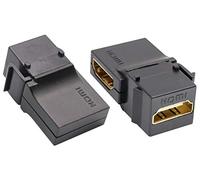 AAOTOKK 90 Gradi HDMI Keystone Accoppiatore Adattatore Angolo Eetto HDMI Femmina a Femmina Adattatore Accoppiatore 3D 4K 60HZ per l'installazione a scatto pannello delle prese parete(Nero/2 Pezzi)
