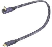 AAOTOKK 90 Gradi Piano Superiore e inferiore Angolo Corto USB C a USB C Maschio a Maschio 10Gbps 4K@60HzPD Cavo da 60W Gen 2,Adatto per Tablet,Telefoni e altri Dispositivi di Tipo C (0.3M-M/M)