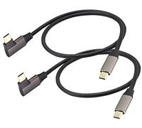 AAOTOKK 90 Gradi USB C a USB C 3.1Cavo Gen2 Angolo Retto USB 3.1 Tipo C Maschio a Maschio prolunga Cavo Ricarica Rapida Compatibile per Google Pixel 3XL,Samsung Galaxy MacBook(0.6M/2Pezzi)