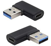 AAOTOKK 90 Gradi USB C Femmina a USB 3.0 Maschio Adattatore ad Angolo retto da USB Tipo C a USB 3.0 A Convertitore per PC,laptop,Caricabatterie più Dispositivi USB e di Tipo C(2Pezzi-Nero)