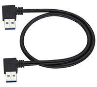 AAOTOKK 90 Gradi USB Maschio a Maschio cavo 3.0A è Utilizzato per i cavi del Connettore di Espansione dati per Tastiere USB,Mouse,unità flash e dischi rigidi(0,6M/2Nero Chiaro)
