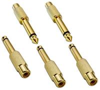 AAOTOKK Adattatore da RCA a 1/4, RCA Femmina Placcato in oro a 6,35 mm (1/4 pollici) Mono Maschio Adattatore da un Quarto di Pollice da 6,35 mm TS Jack a Connettore Audio RCA (5 Pezzi)